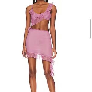 Revolve - Pink Ruffle Dress